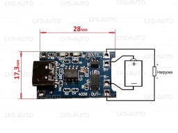 Зарядный модуль Li-ion аккумуляторов (3,7V) на TP4056 microUSB, с защитой